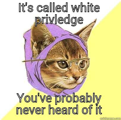 IT'S CALLED WHITE PRIVLEDGE YOU'VE PROBABLY NEVER HEARD OF IT Hipster Kitty