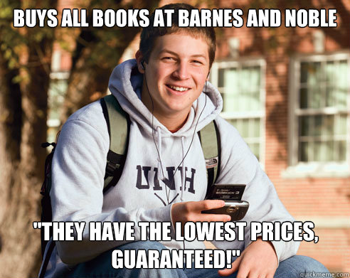 Buys all books at Barnes and Noble 