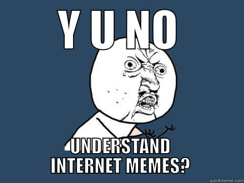 Y U NO UNDERSTAND INTERNET MEMES? Y U No