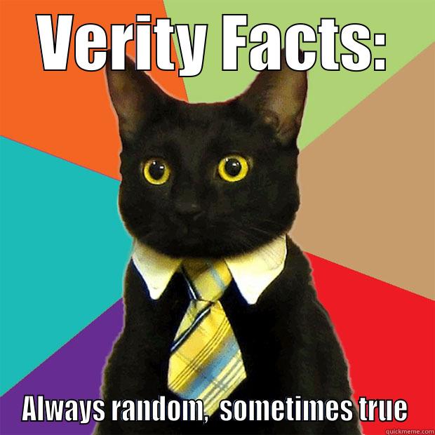 Verity facts - VERITY FACTS: ALWAYS RANDOM,  SOMETIMES TRUE Business Cat