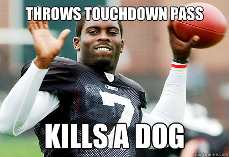 THROWS TOUCHDOWN PASS KILLS A DOG  Michael Vick Kills Dogs