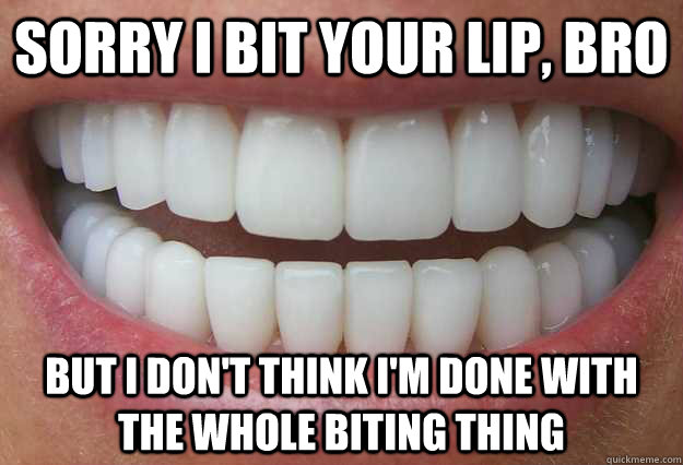 Sorry I bit your lip, bro But i don't think I'm done with the whole biting thing - Sorry I bit your lip, bro But i don't think I'm done with the whole biting thing  Misc