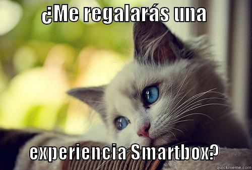           ¿ME REGALARÁS UNA                              EXPERIENCIA SMARTBOX?         First World Problems Cat