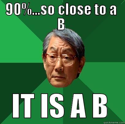 90%...SO CLOSE TO A B IT IS A B High Expectations Asian Father