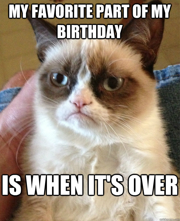 my favorite part of my birthday is when it's over  Grumpy Cat