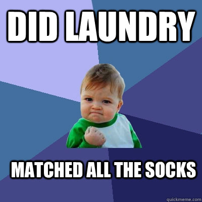 Did Laundry Matched all the socks  Success Kid