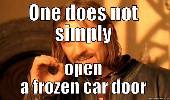 ONE DOES NOT SIMPLY OPEN A FROZEN CAR DOOR Boromir