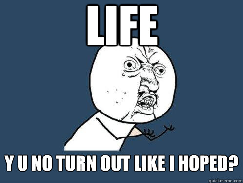 life y u no turn out like i hoped?  Y U No