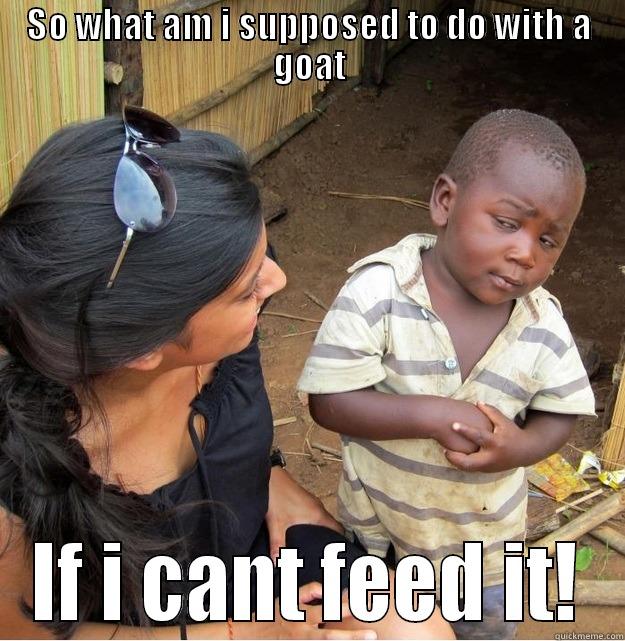 SO WHAT AM I SUPPOSED TO DO WITH A GOAT IF I CANT FEED IT! Skeptical Third World Kid