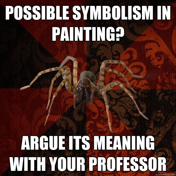 possible symbolism in painting? argue its meaning with your professor  