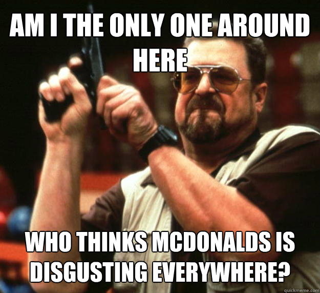 AM I THE ONLY ONE AROUND HERE Who thinks mcdonalds is disgusting everywhere?  Angry Walter