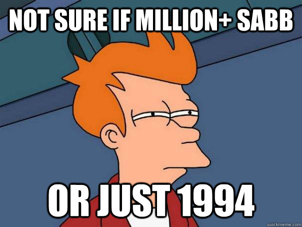 not sure if million+ sabb or just 1994  Futurama Fry