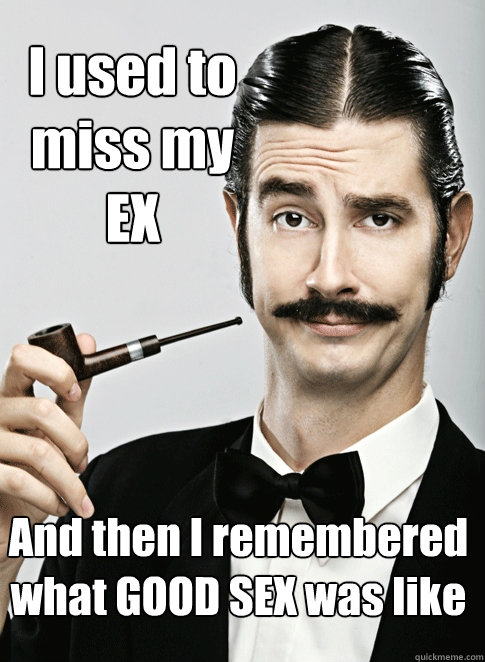 I used to miss my EX And then I remembered what GOOD SEX was like  Le Snob