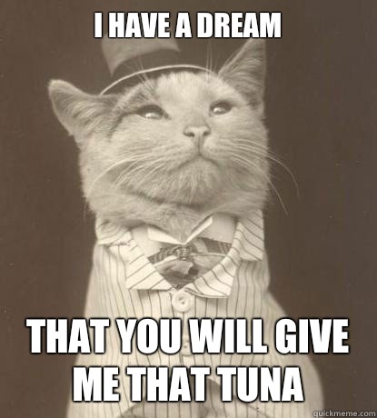 I have a dream That you will give me that tuna  Aristocat