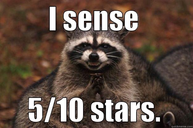 5/10 stars - I SENSE 5/10 STARS. Evil Plotting Raccoon