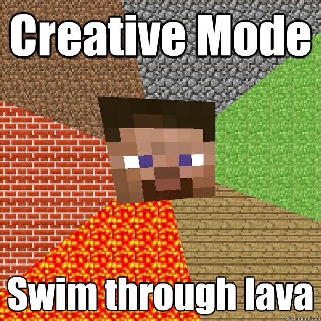 Creative Mode Swim through lava  Minecraft