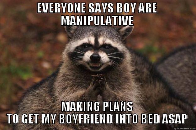 EVERYONE SAYS BOY ARE MANIPULATIVE MAKING PLANS TO GET MY BOYFRIEND INTO BED ASAP Evil Plotting Raccoon