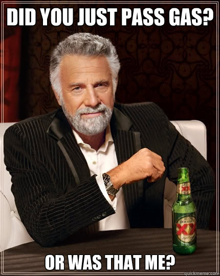 Did you just pass gas? Or was that me? - Did you just pass gas? Or was that me?  The Most Interesting Man In The World