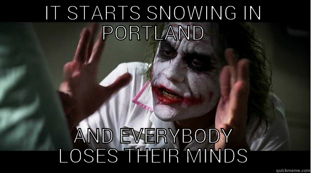 IT STARTS SNOWING IN PORTLAND AND EVERYBODY LOSES THEIR MINDS Joker Mind Loss