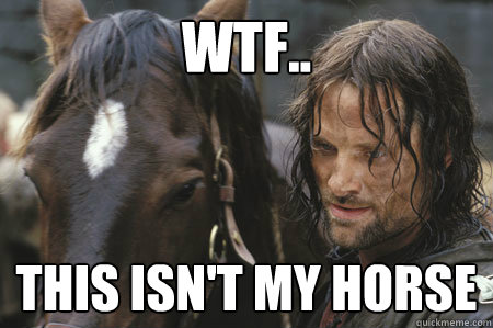 WTF.. This isn't my horse - WTF.. This isn't my horse  Aragorn