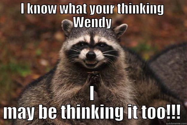 I KNOW WHAT YOUR THINKING WENDY I MAY BE THINKING IT TOO!!! Evil Plotting Raccoon