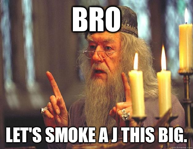 Bro Let's smoke a j this big.  Scumbag Dumbledore