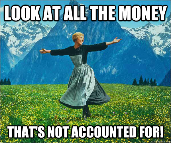 Look at all the money that's not accounted for! - Look at all the money that's not accounted for!  Sound of Music