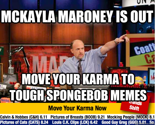 McKayla Maroney is out move your karma to tough spongebob memes  Mad Karma with Jim Cramer