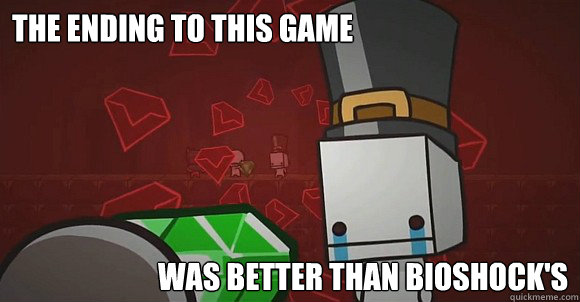 The ending to this game was better than Bioshock's  Battleblock Theater