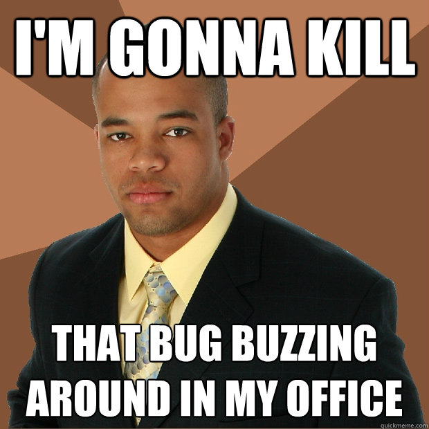 I'm gonna kill that bug buzzing around in my office  Successful Black Man