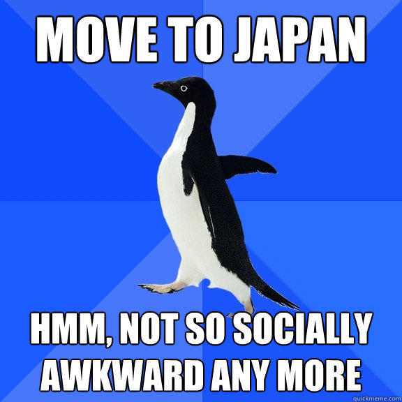 move to japan hmm, not so socially awkward any more - move to japan hmm, not so socially awkward any more  Socially Awkward Penguin