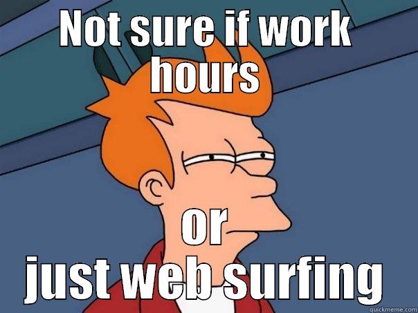 not sure guy - NOT SURE IF WORK HOURS OR JUST WEB SURFING Futurama Fry