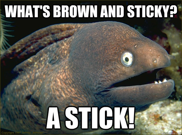 What's brown and sticky? A stick! - What's brown and sticky? A stick!  Bad Joke Eel