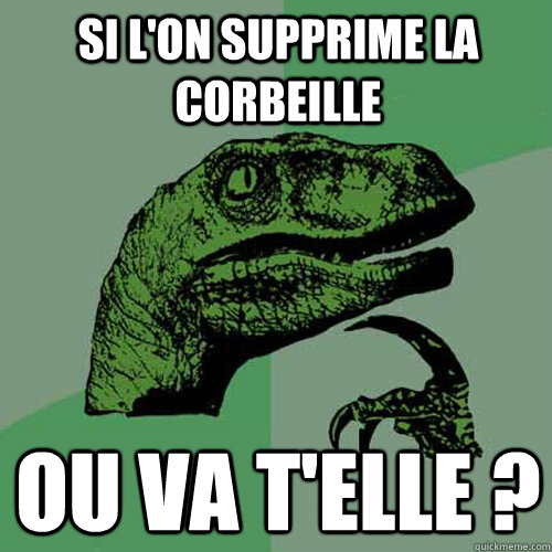 Si L'on supprime la corbeille ou va t'elle ?  Philosoraptor