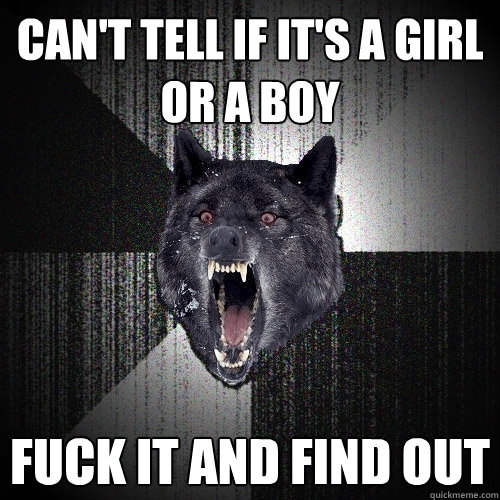 can't tell if it's a girl or a boy fuck it and find out  Insanity Wolf