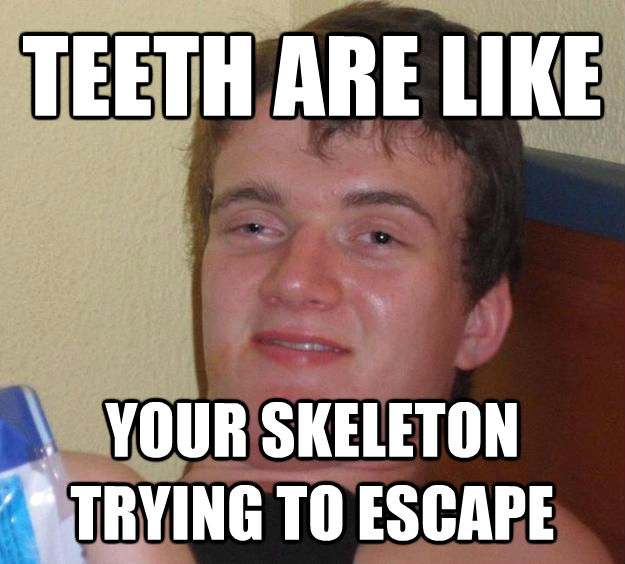 TEETH ARE LIKE YOUR SKELETON TRYING TO ESCAPE  10 Guy