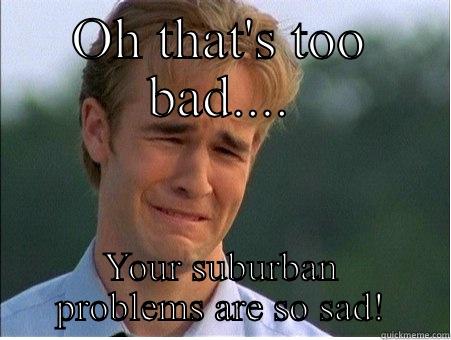 OH THAT'S TOO BAD.... YOUR SUBURBAN PROBLEMS ARE SO SAD! 1990s Problems