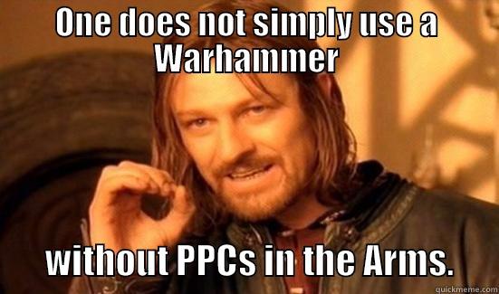 ONE DOES NOT SIMPLY USE A WARHAMMER        WITHOUT PPCS IN THE ARMS.      Boromir