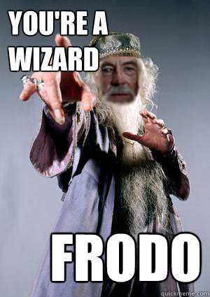 You're a wizard Frodo  dumblederp