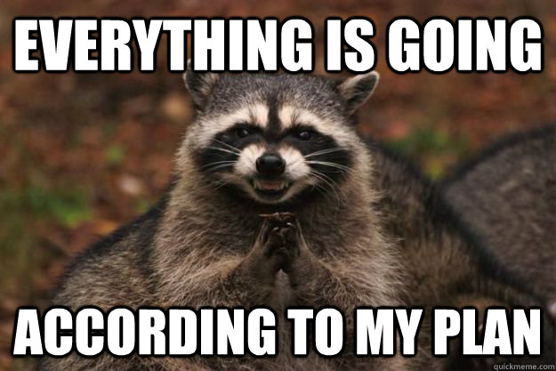 EVERYTHING IS GOING according to my plan - EVERYTHING IS GOING according to my plan  Evil Plotting Raccoon