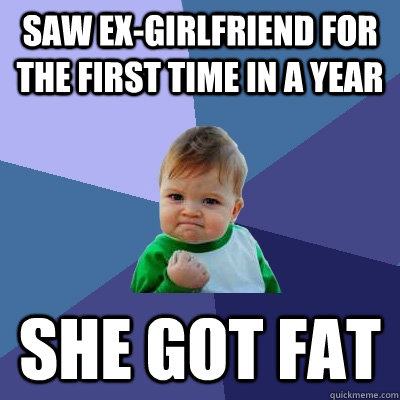 Saw ex-girlfriend for the first time in a year She got fat  Success Kid