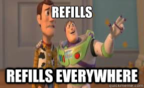 refills refills everywhere - refills refills everywhere  x-x everywhere