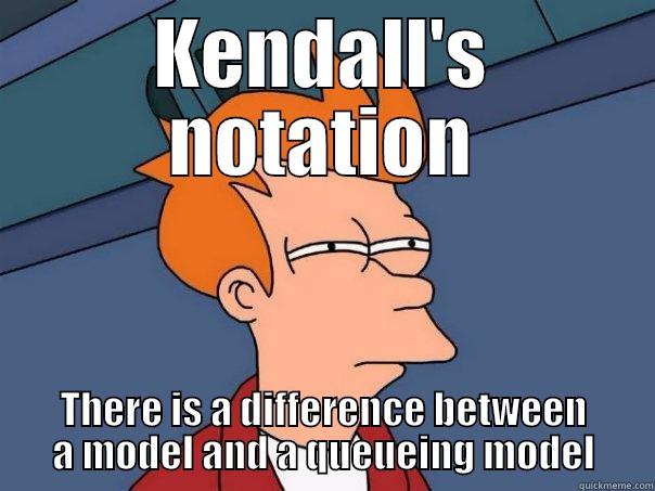 Kendall's notation! - KENDALL'S NOTATION THERE IS A DIFFERENCE BETWEEN A MODEL AND A QUEUEING MODEL Futurama Fry