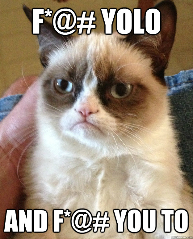 F*@# yolo And f*@# you to  Grumpy Cat