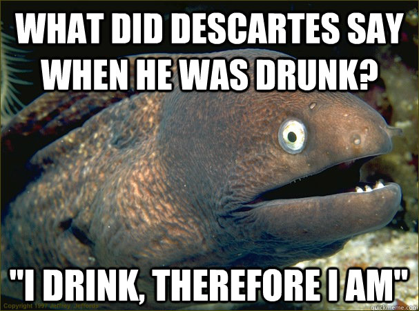 what did descartes say when he was drunk? 