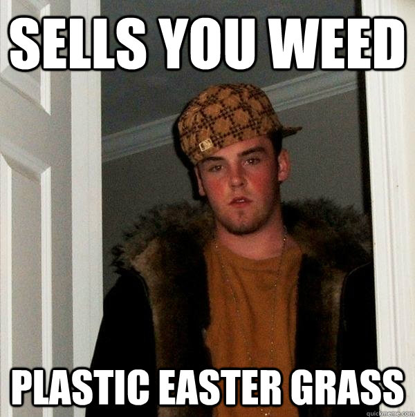 Sells you weed plastic Easter Grass - Sells you weed plastic Easter Grass  Scumbag Steve