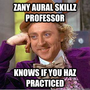 Zany Aural Skillz Professor knows if you haz practiced    Condescending Wonka