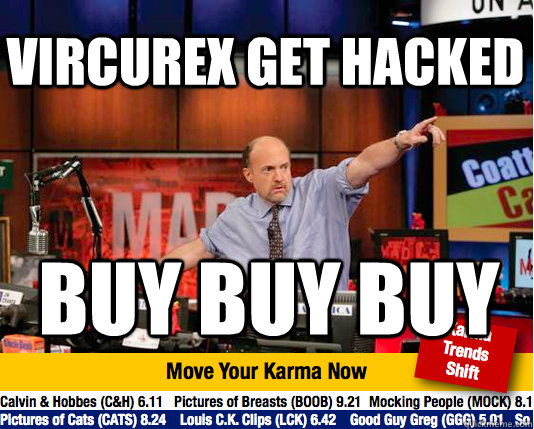 Vircurex get hacked buy buy buy  Mad Karma with Jim Cramer