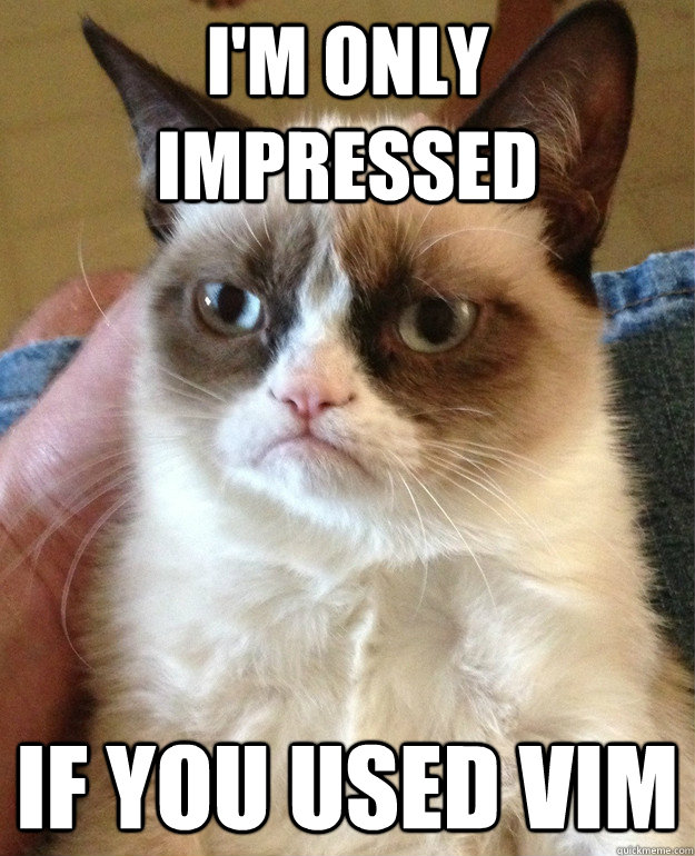 I'm only impressed if you used vim  Grumpy Cat