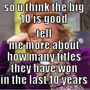 SEC rules - SO U THINK THE BIG 10 IS GOOD TELL ME MORE ABOUT HOW MANY TITLES THEY HAVE WON IN THE LAST 10 YEARS Condescending Wonka